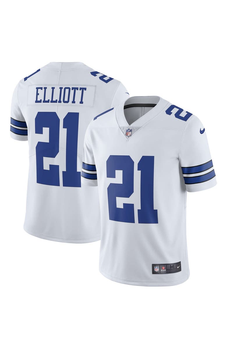 Nike Men's Nike Ezekiel Elliott White Dallas Cowboys Vapor Limited Player Jersey, Main, color, 