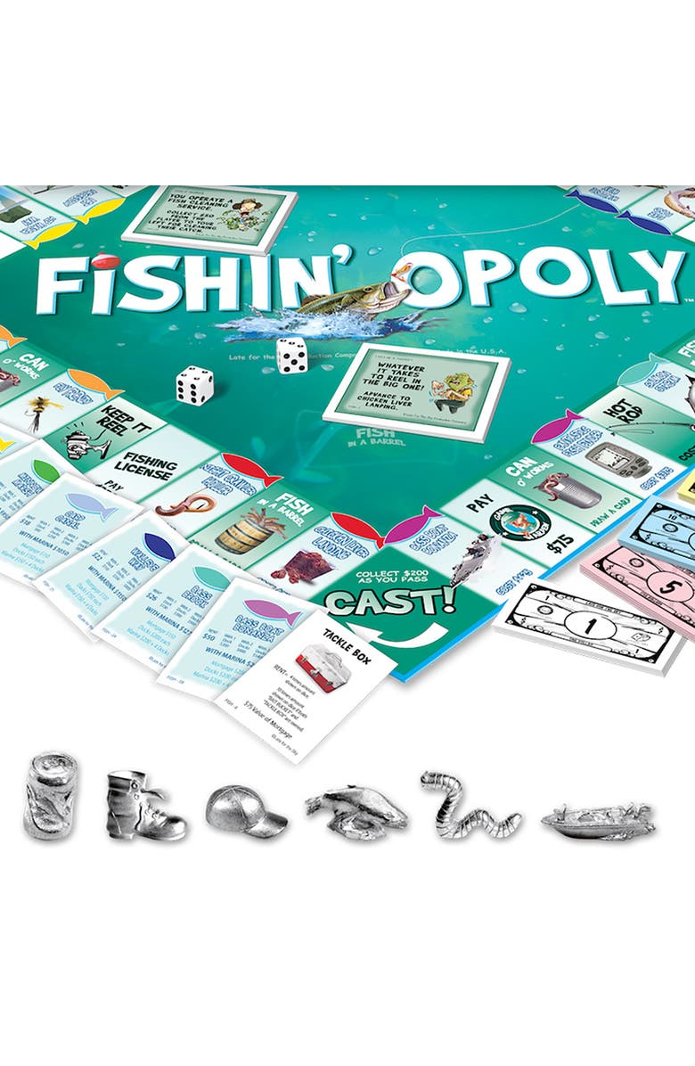 Late for the Sky Fishin'Opoly Monopoly Board Game, Alternate, color, Multicolored