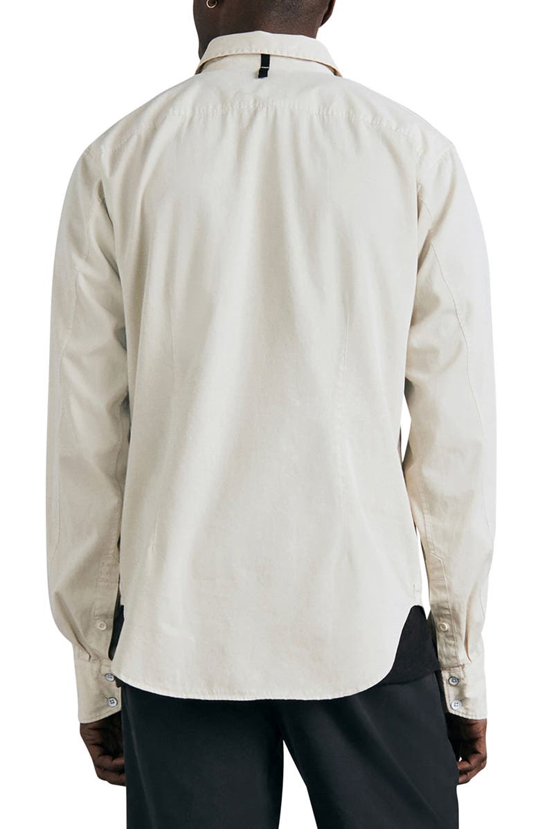 rag & bone Arrow Garment Dyed Cotton Blend Button-Up Shirt, Alternate, color, 
