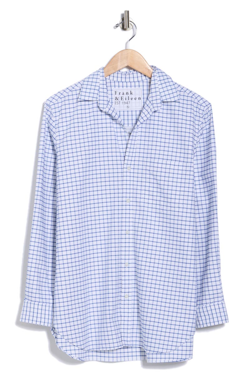 Frank & Eileen Joedy Boyfriend Cotton Button-Up Shirt, Alternate, color, Blue White Check