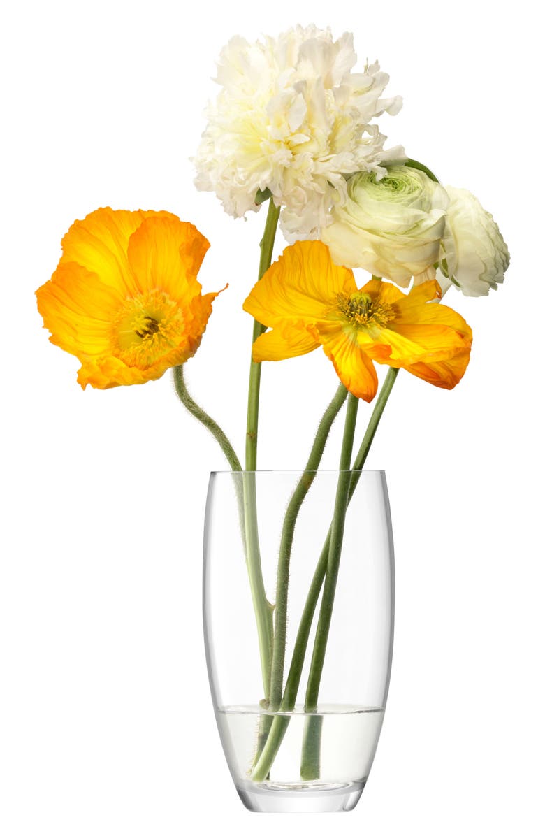 LSA Flower Barrel Bouquet Glass Vase, Alternate, color, Clear