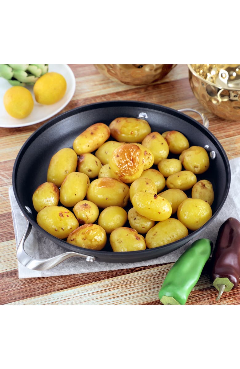 CALPHALON Signature Hard-Anodized Nonstick 12-Inch Everyday Pan with Cover, Alternate, color, Black