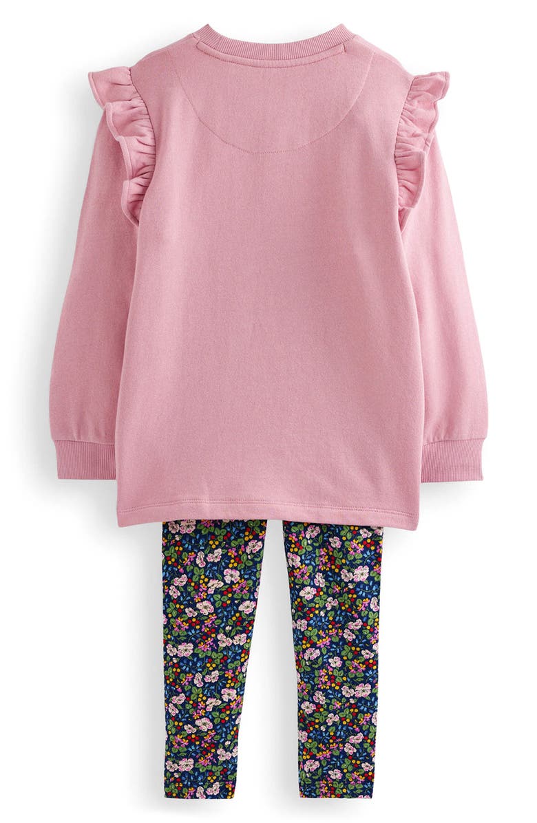 Mini Boden Kids' Heart Pocket Tunic & Leggings Set, Alternate, color, Berry Floral
