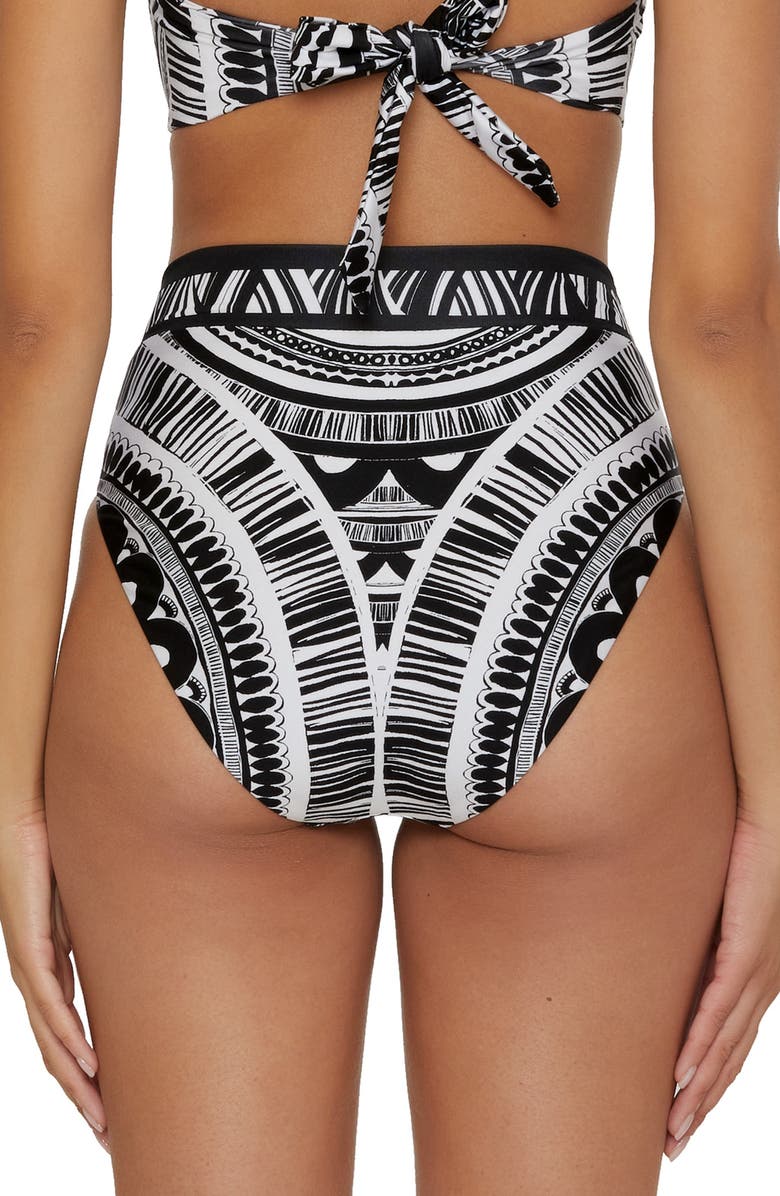 Trina Turk Hula High Waist Reversible Bikini Bottoms, Alternate, color, 