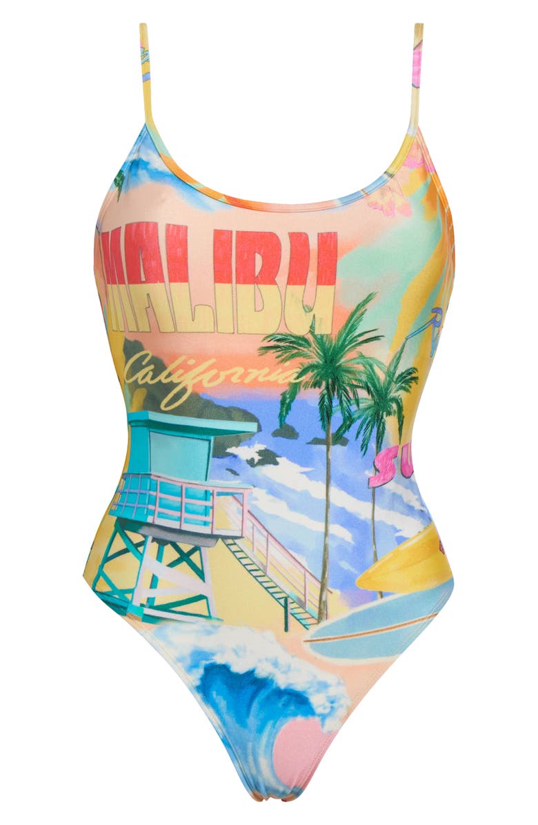 Rip Curl Hotel Malibu Cheeky One-Piece Swimsuit, Alternate, color, Maliblue