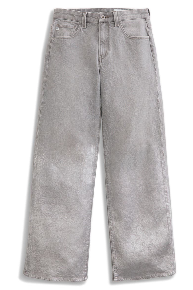 Adria Embellished Low Rise Baggy Wide Leg Jeans, Alternate, color, SILVER MYST