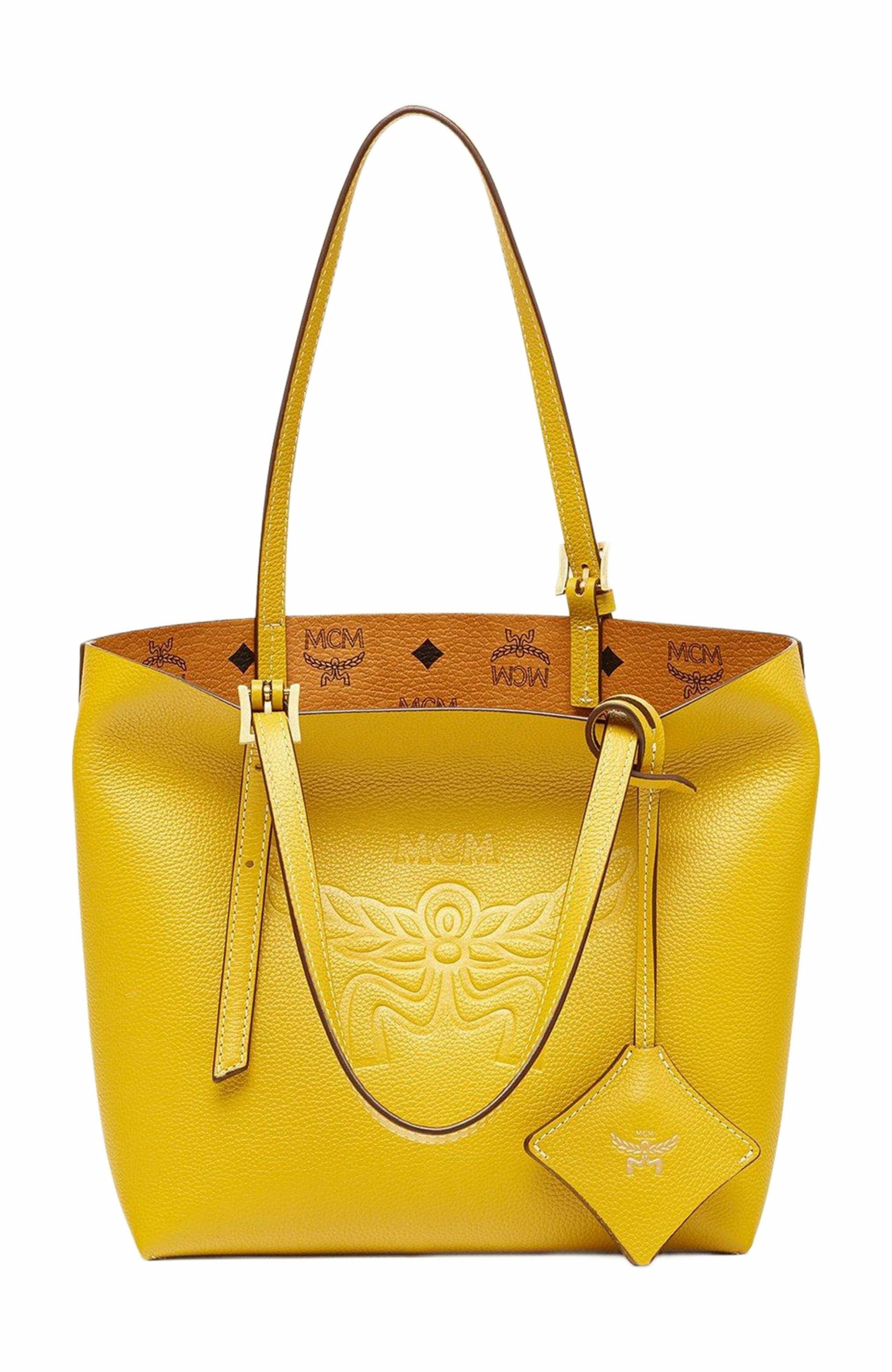 MCM Himmel Shopper in Embossed Logo Leather, Main, color, 