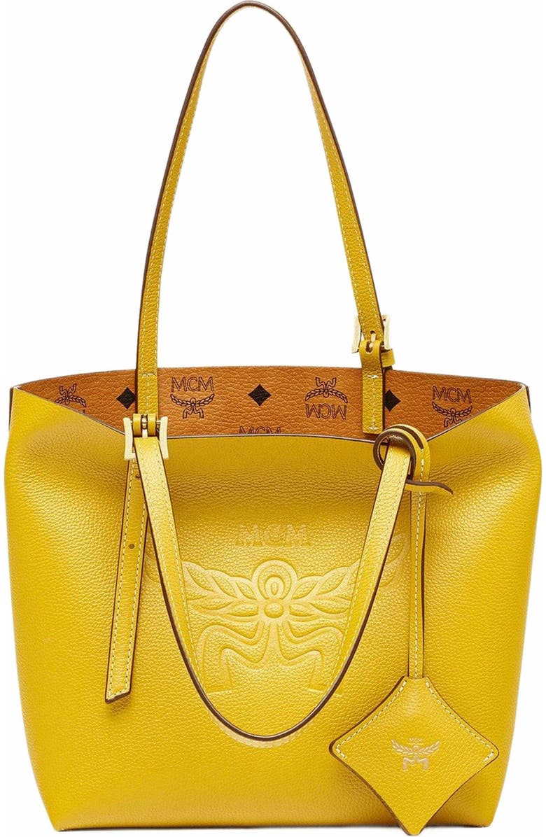 MCM Himmel Shopper in Embossed Logo Leather, Main, color,