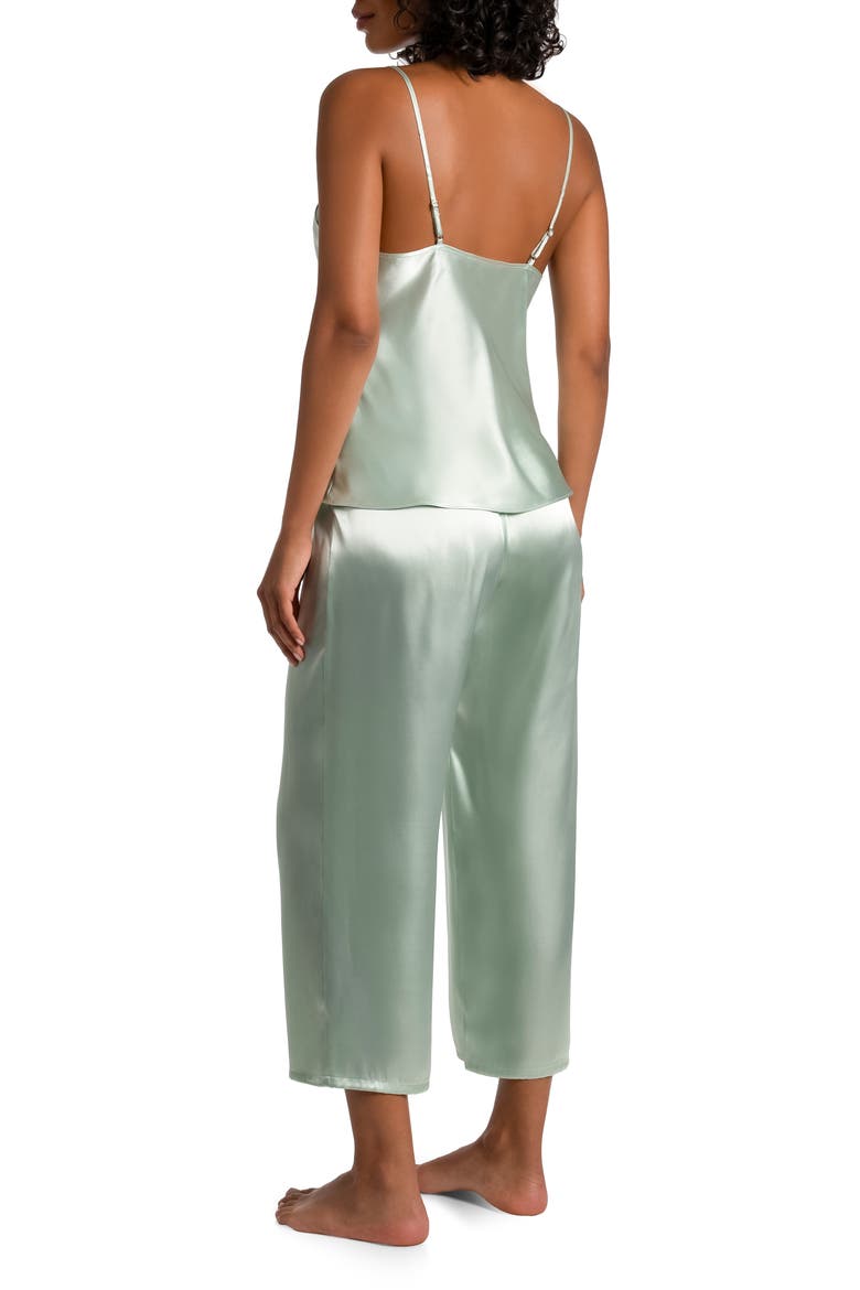 Adore You Satin Crop Pajamas, Alternate, color, CELADON