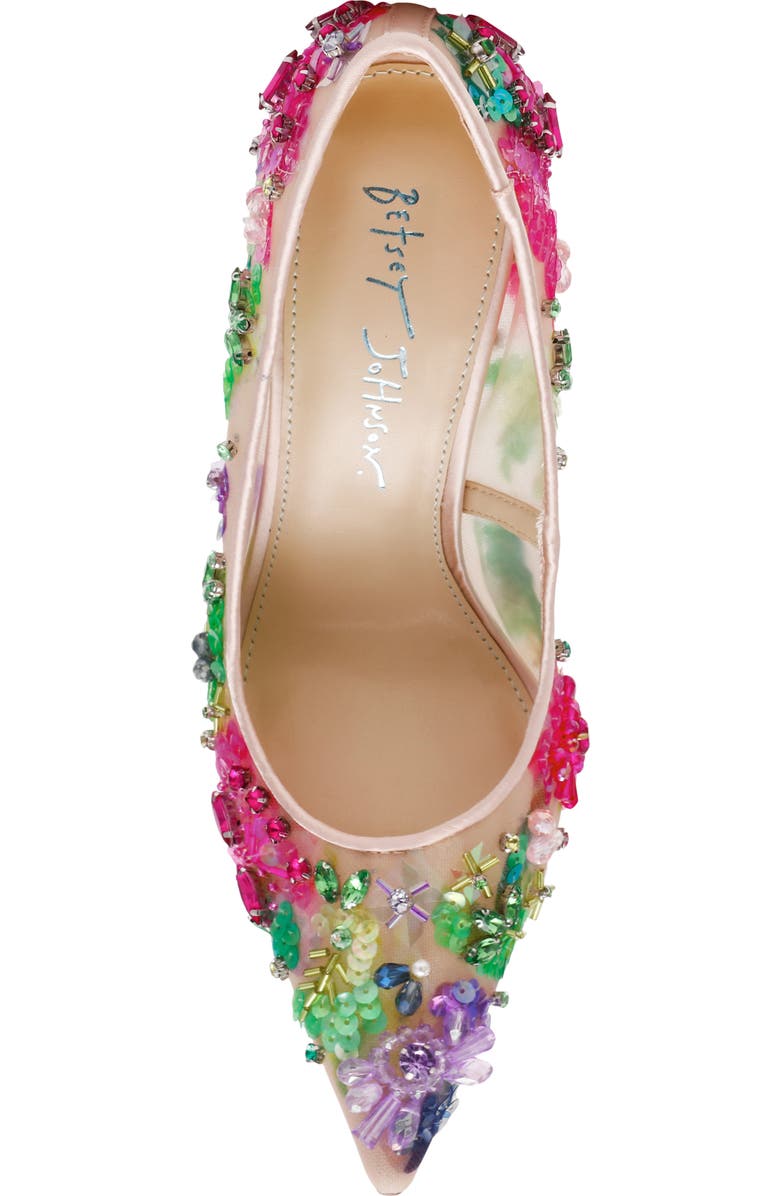 Betsey Johnson Netta Pointed Toe Pump, Alternate, color, Beige Multi