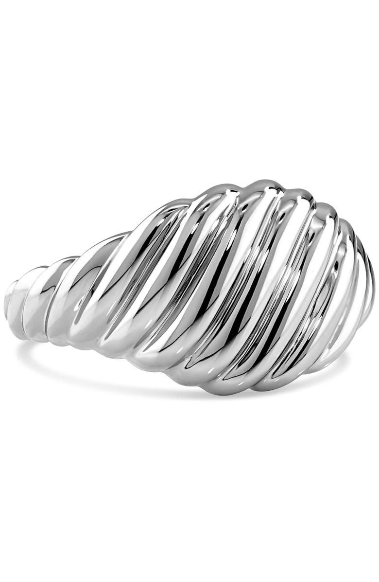 DEVATA Rope Ring in Rhodium Plated Sterling Silver, 12mm, Main, color, Silver