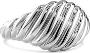 DEVATA Rope Ring in Rhodium Plated Sterling Silver, 12mm