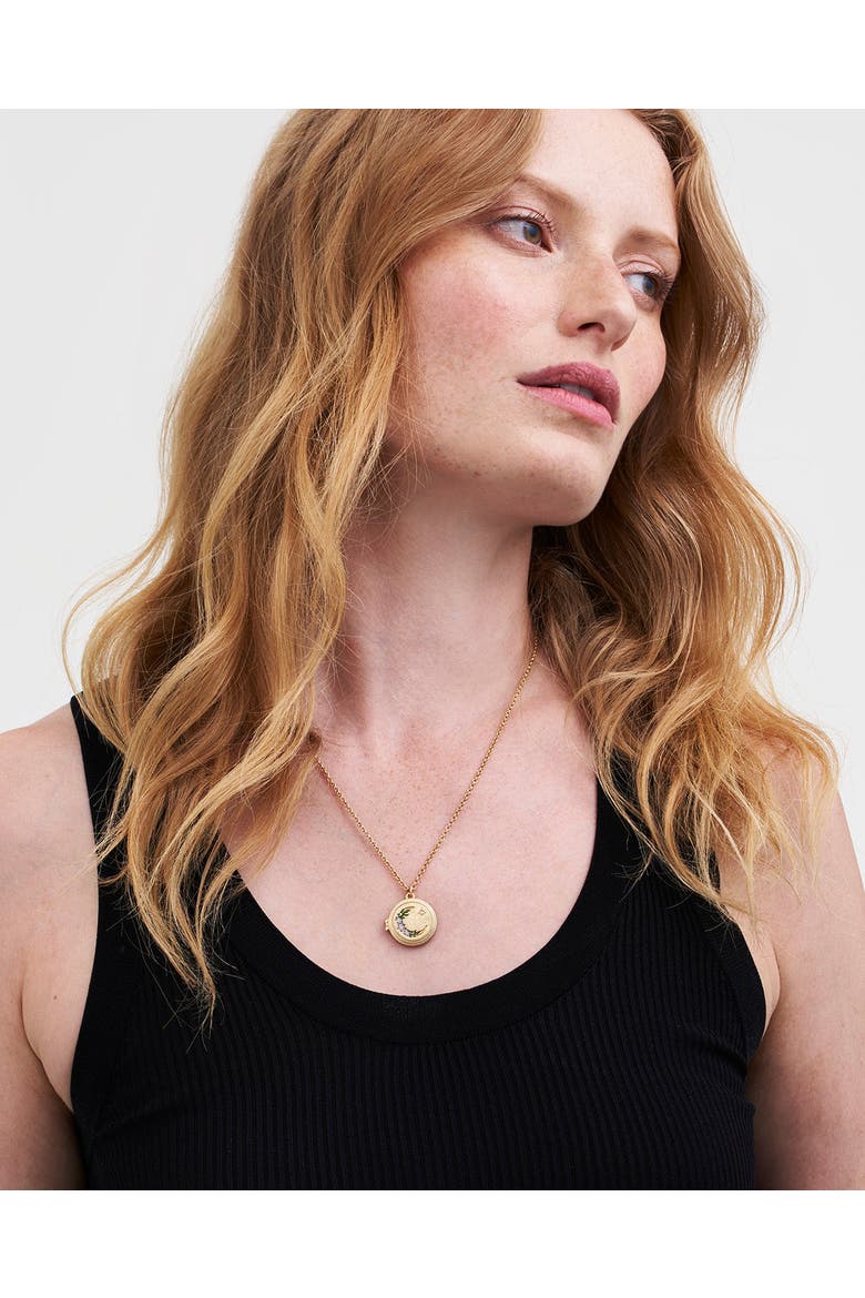 Nightshade Moon Gold Locket Chain Necklace, Alternate, color, Gold