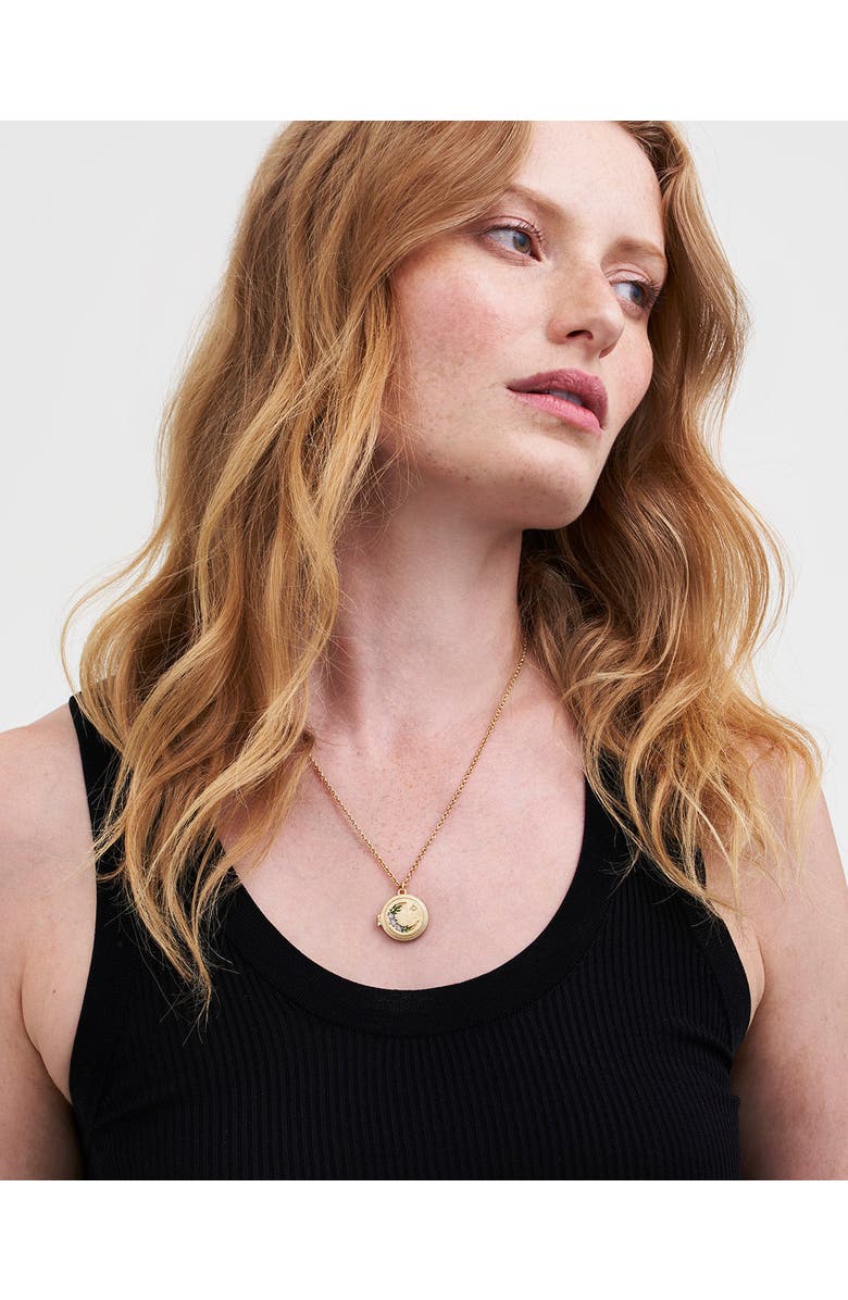 Fable England Nightshade Moon Gold Locket Chain Necklace, Alternate, color, Gold