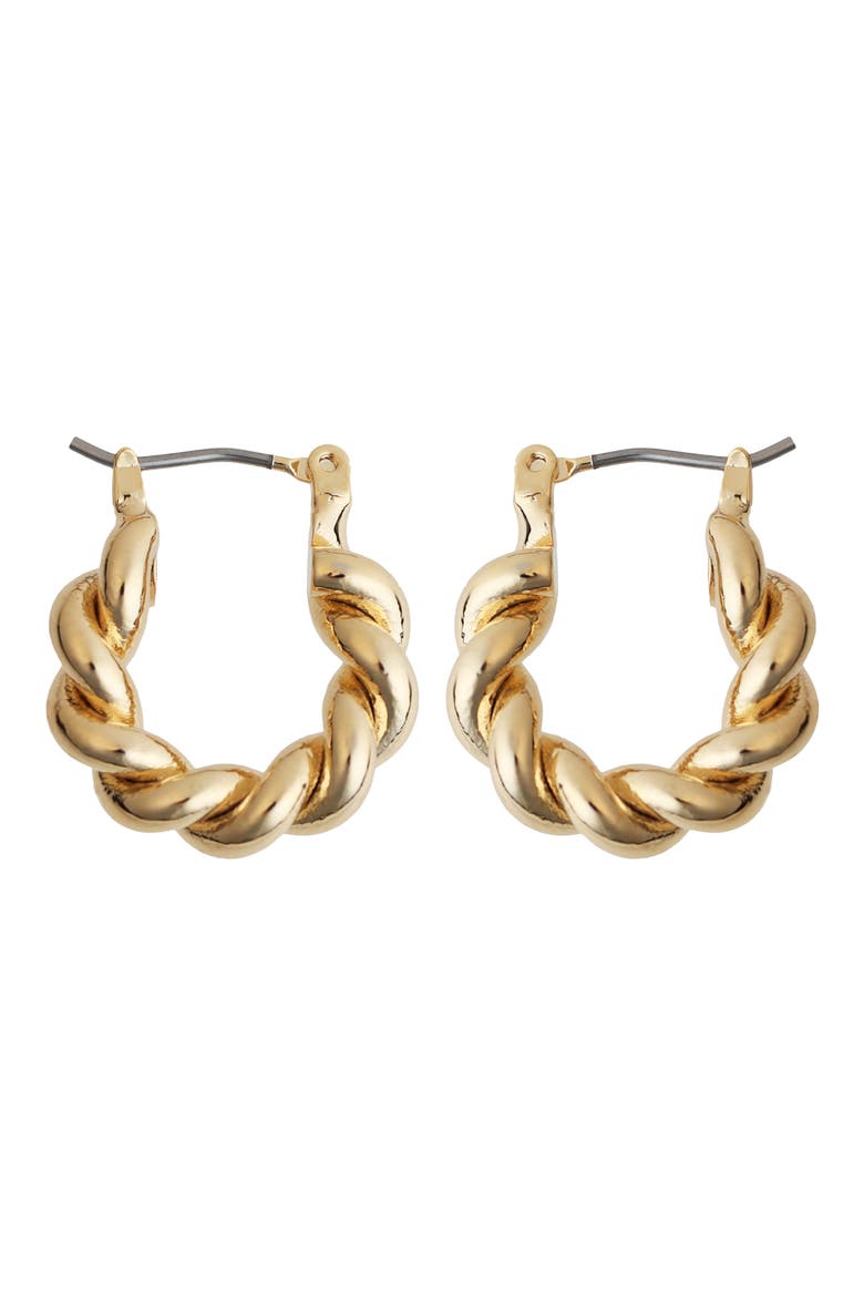 Twisted Huggie Hoop Earrings, Main, color, GOLD