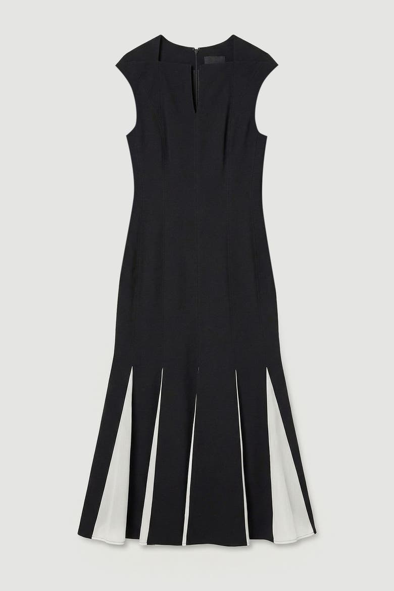 Godet Detail Maxi Dress, Alternate, color, Mono