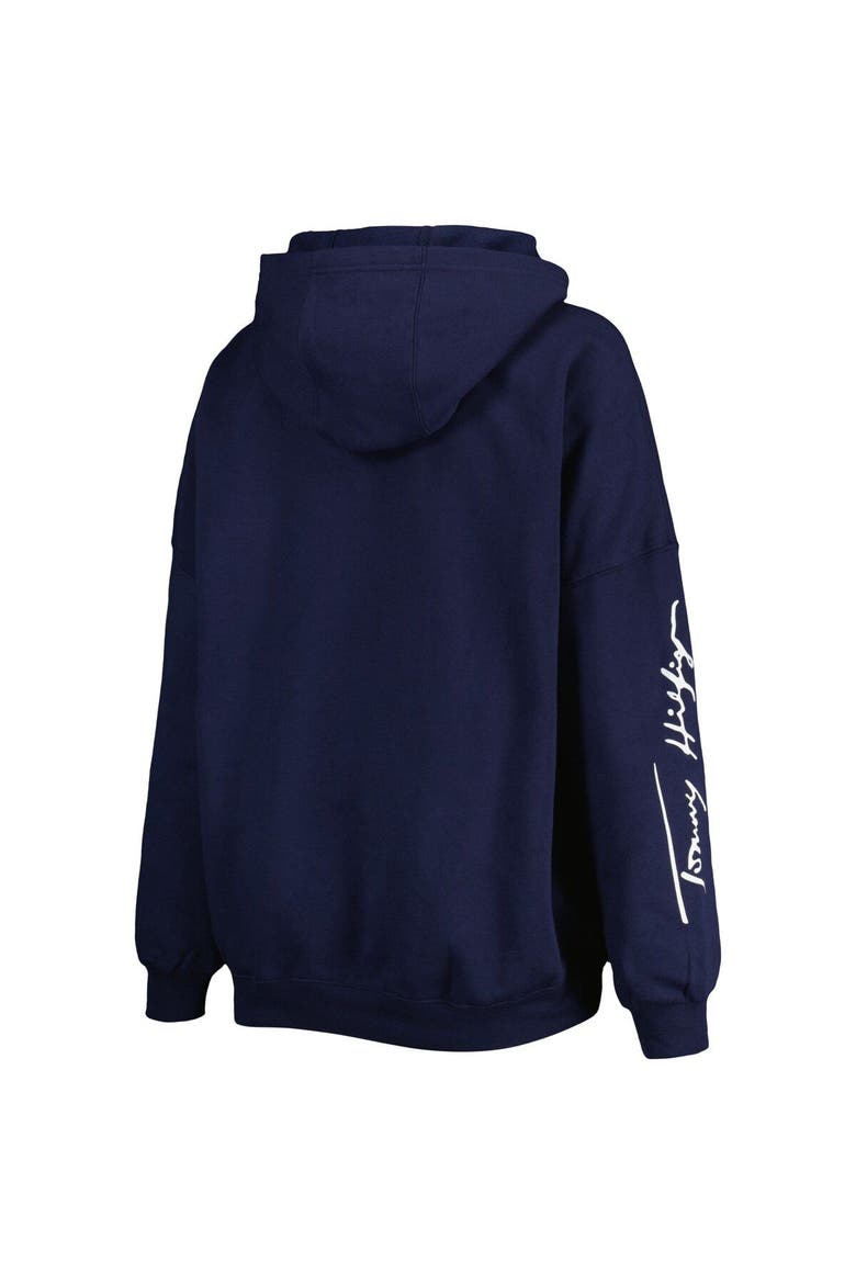 Women's Tommy Hilfiger Navy New England Patriots Becca Drop Shoulder Pullover Hoodie, Alternate, color, Navy