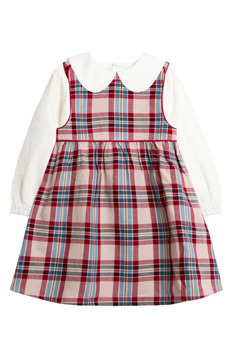 Plaid Cotton Pinafore Dress & Shirt Set (Baby)