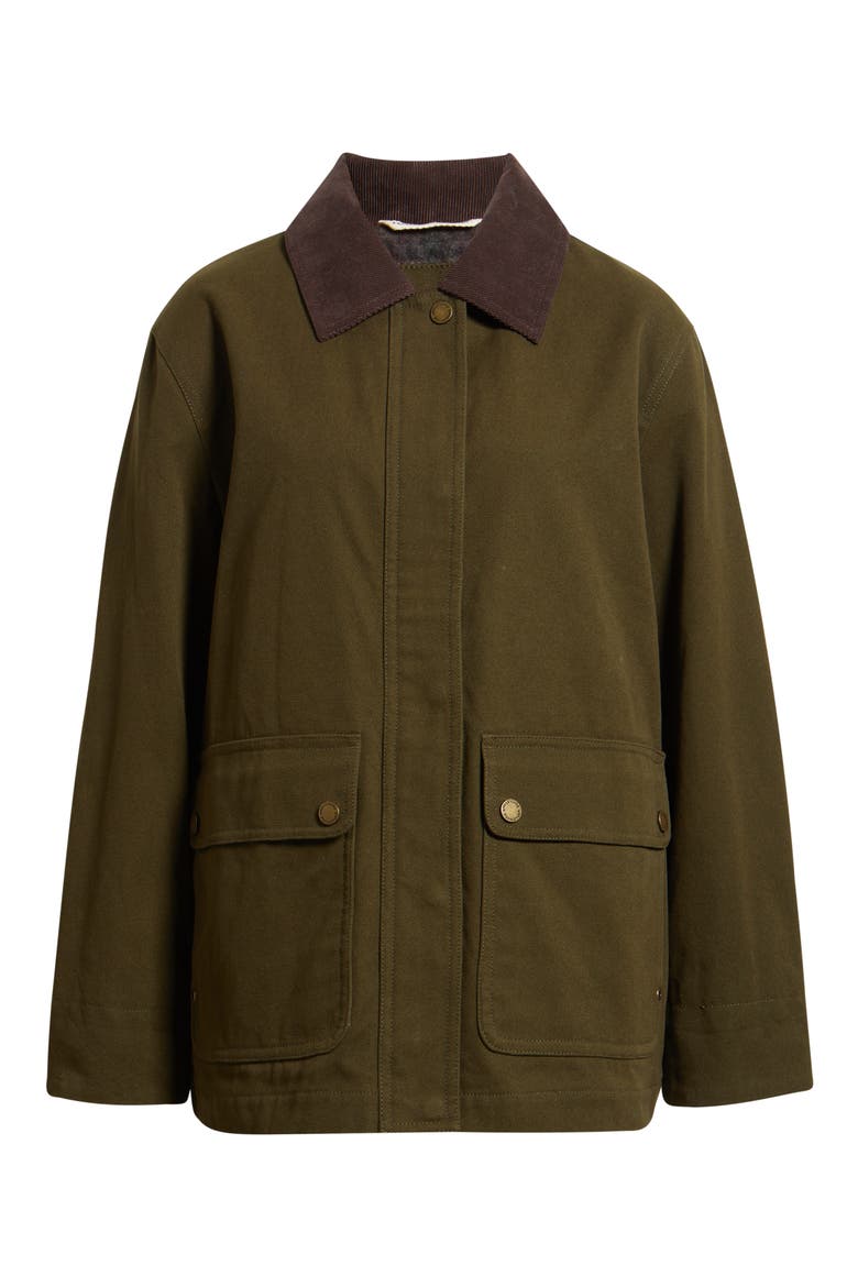 Cascades Canvas Barn Coat, Alternate, color, DARK OLIVE