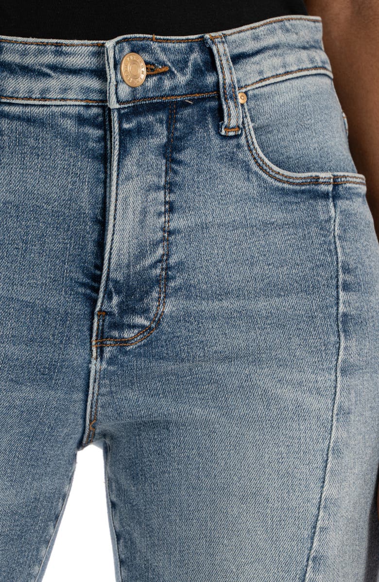 KUT from the Kloth Rachael Fab Ab Frayed High Waist Crop Jeans, Alternate, color, Heavenly