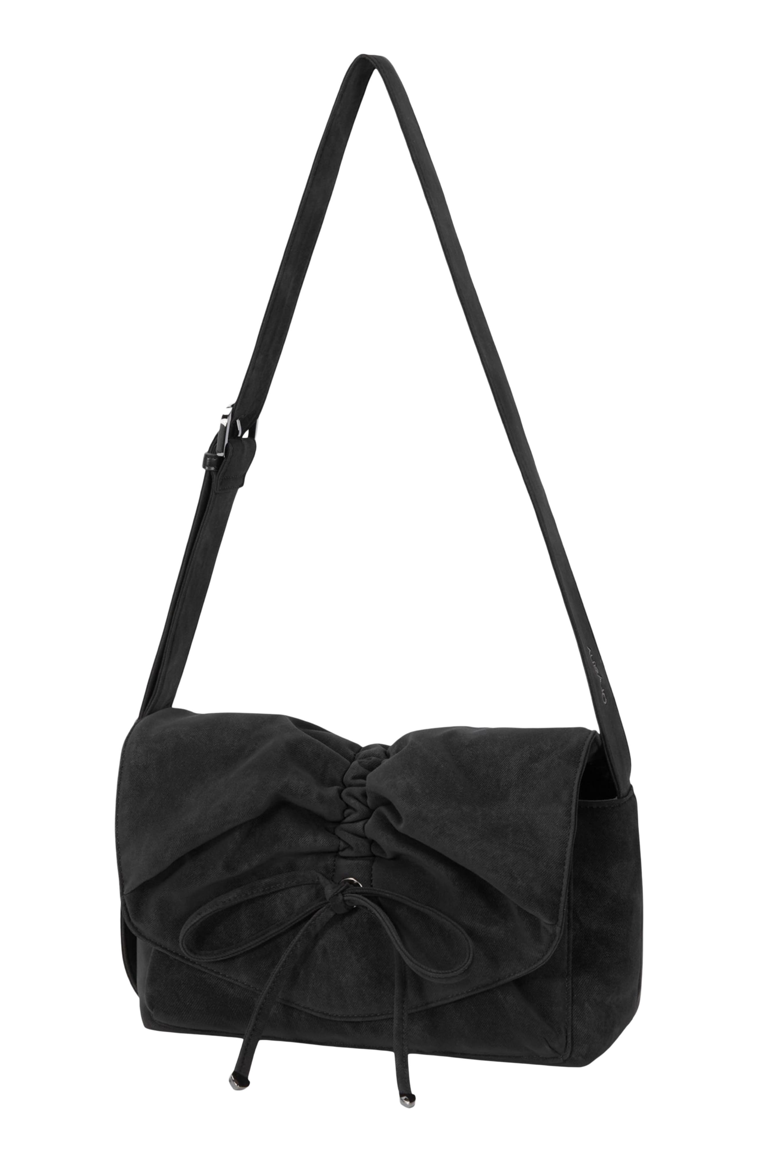 Oryany Small Ruched Flap Faux Suede Crossbody Bag, Alternate, color, Black