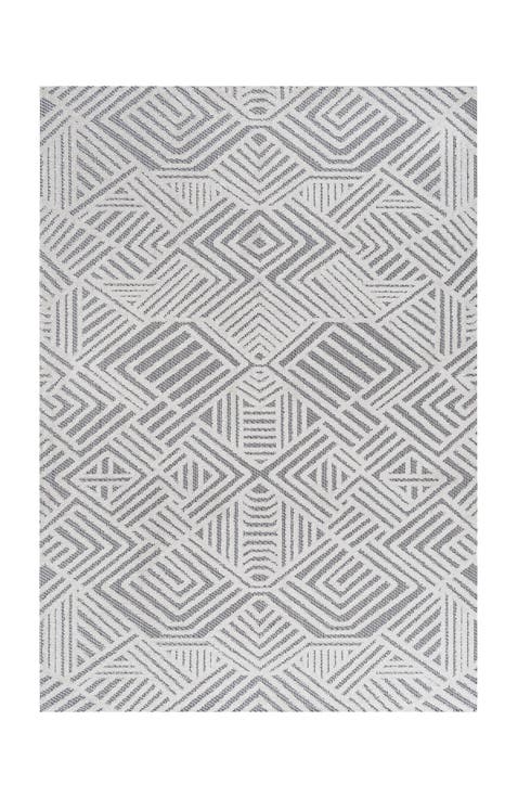 Jordan High-Low Pile Art Deco Geometric Indoor/Outdoor Area Rug