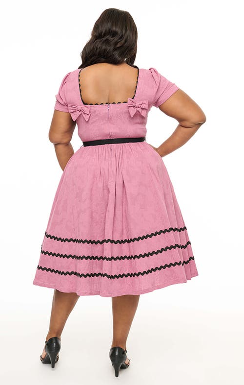 Shop Unique Vintage Plus Size Boatneck Ricrac Swing Dress