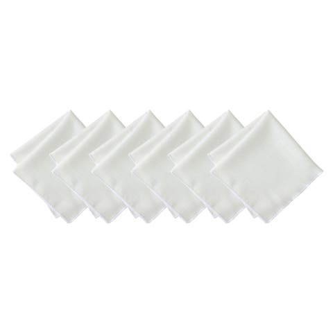 Classic Embroidered Border Napkins Set of 6 White - 18"W x 18"L