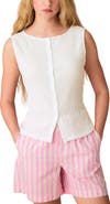 NEXT Textured Sleeveless Button-Front Top