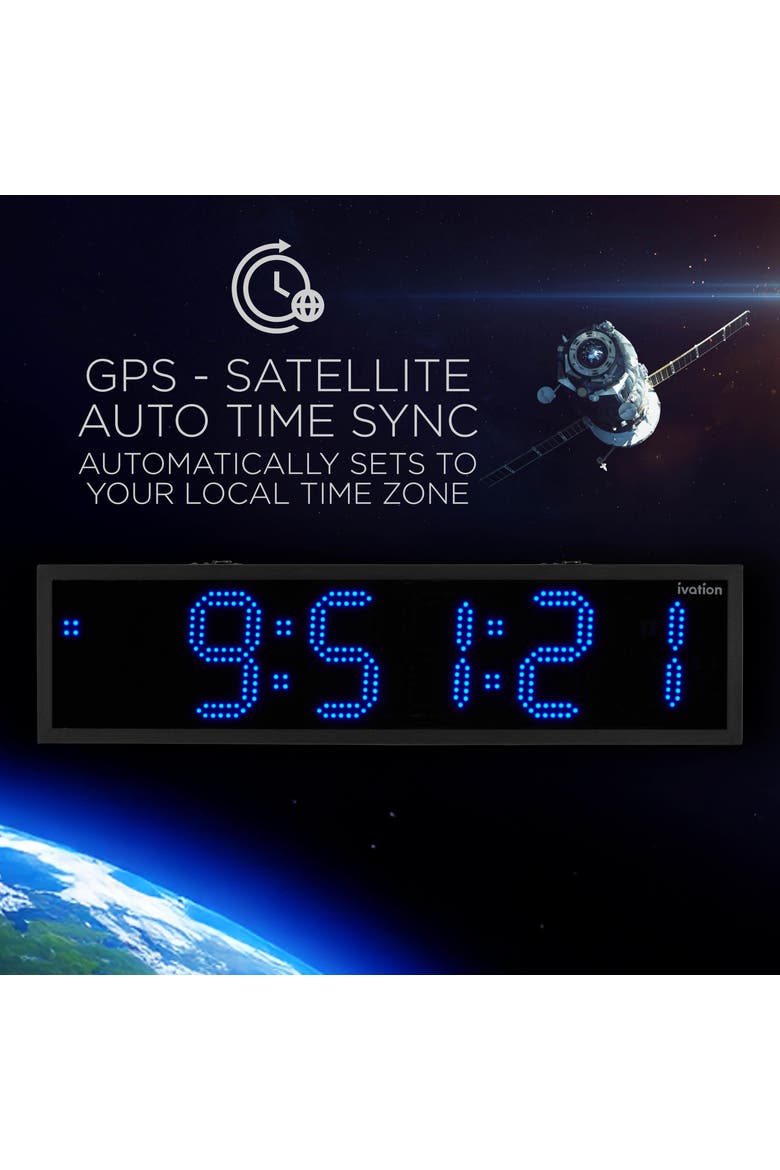 36 Waterproof Outdoor Digital LED Clock with Auto Time Sync, Temperature & Date, Alternate, color, Blue