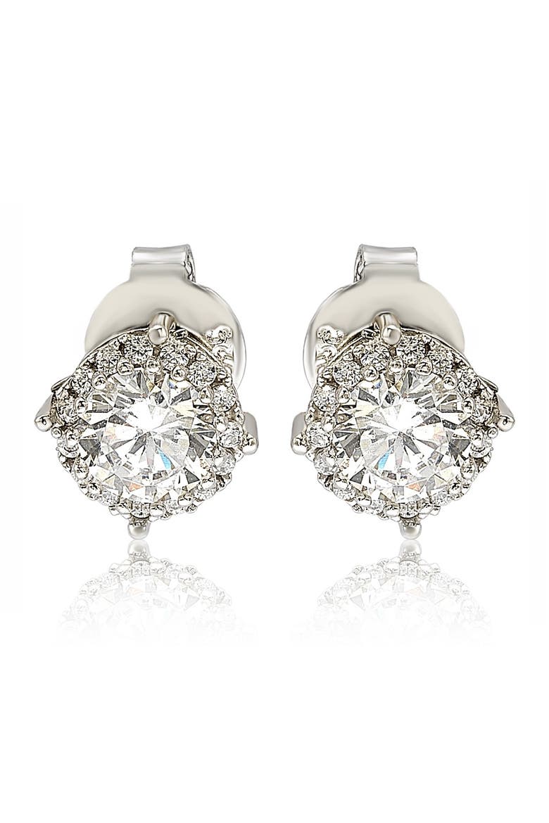 CZ Stud Earrings, Main, color, WHITE