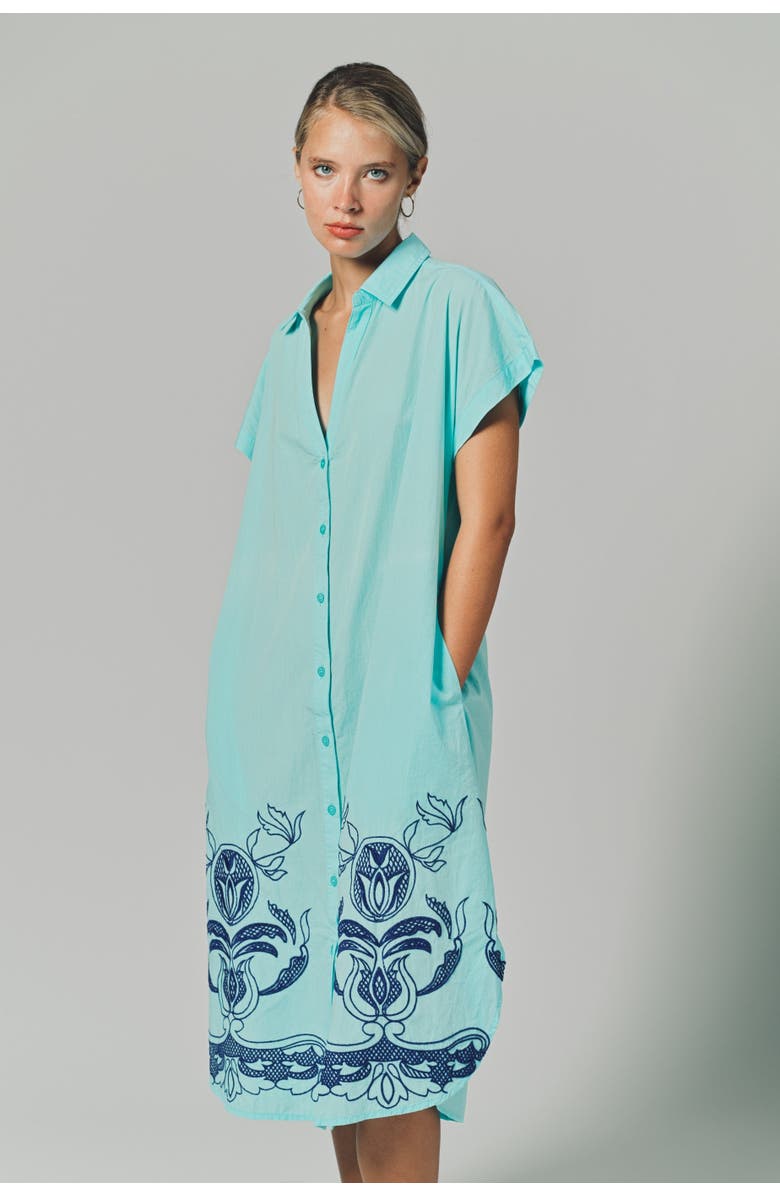 The Shirt by Rochelle Behrens The Lea Dress, Alternate, color, Aqua