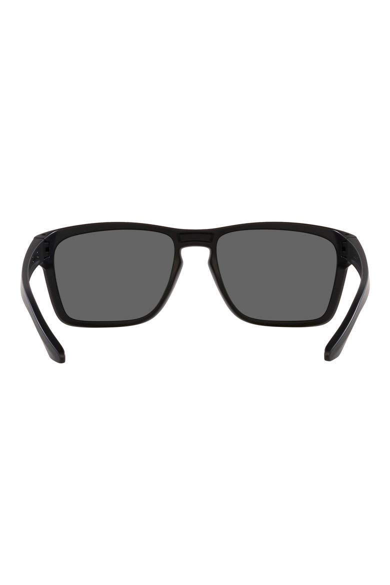 Sylas 57mm Prizm™ Rectangular Sunglasses, Alternate, color, SHINY BLACK