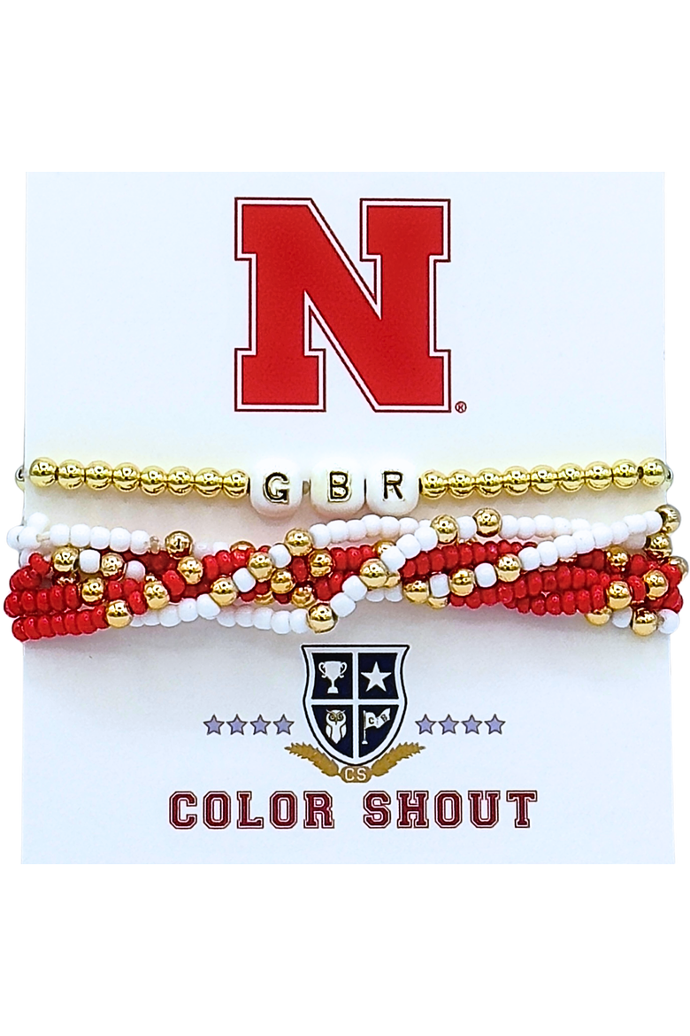 Nebraska Lucky 7 Bracelet Set, Main, color, Yellow Gold