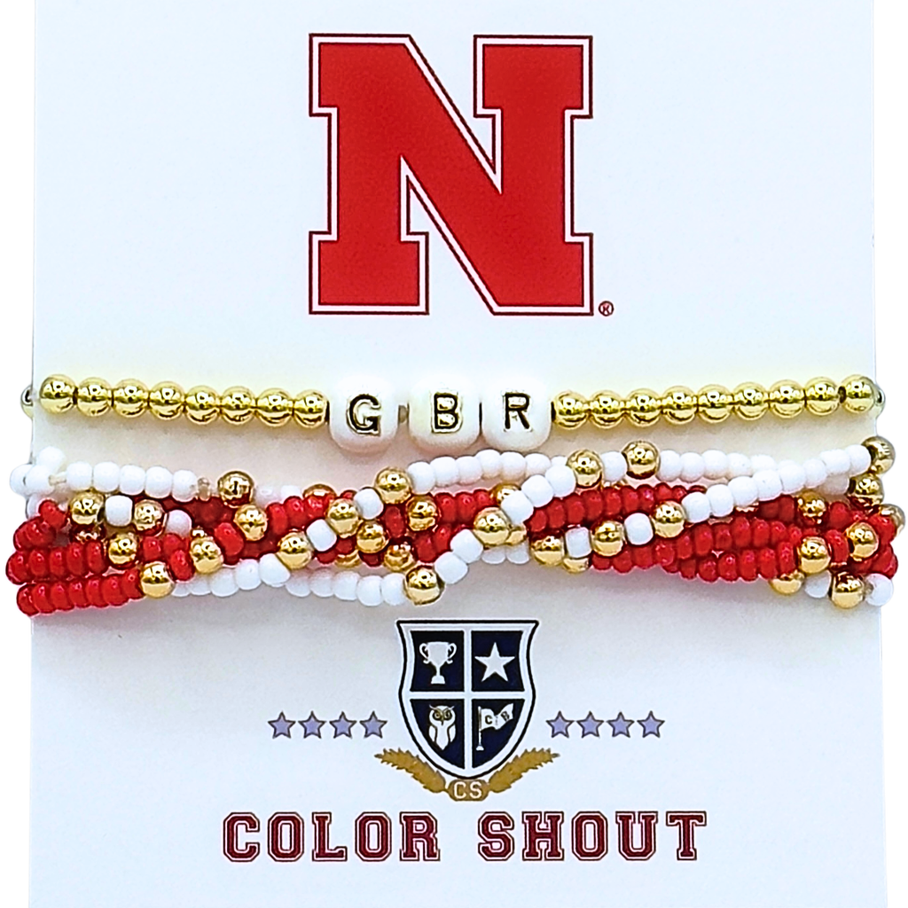 Color Shout Nebraska Lucky 7 Bracelet Set In Multi