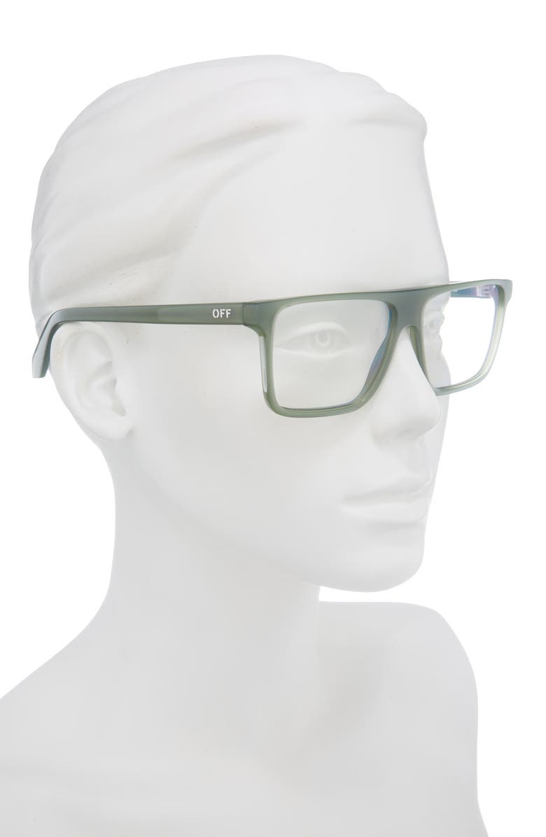 Off-White Blue Light Filtering Square Glasses, Alternate, color, Sage Green