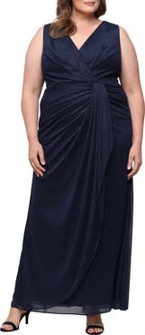 Alex Evenings Sleeveless Glitter Mesh Gown