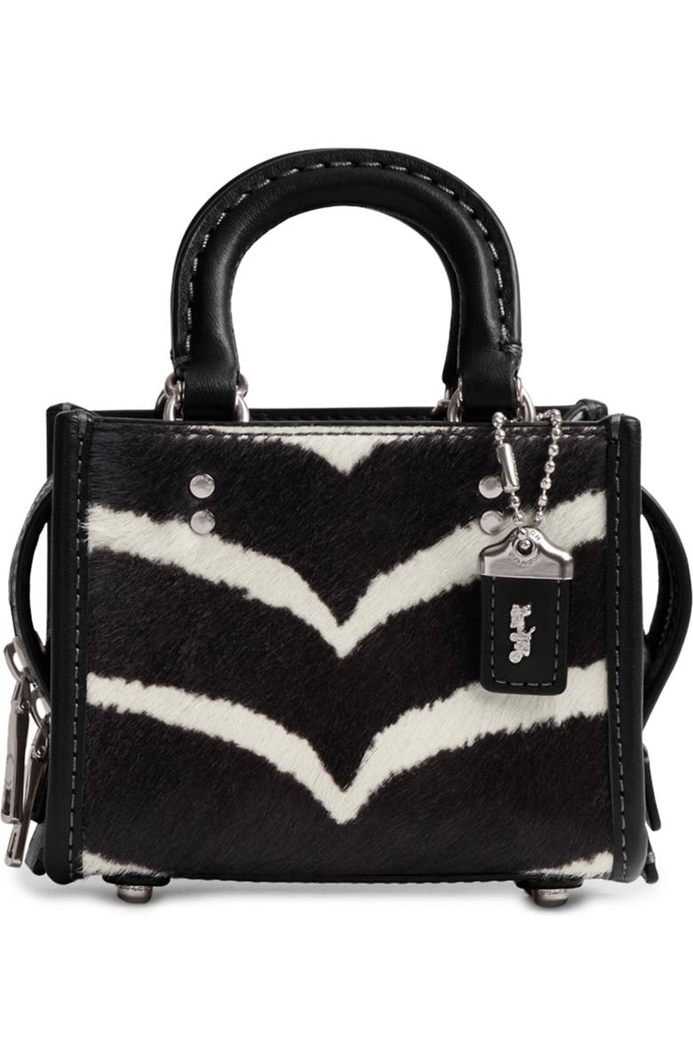 COACH Rogue Zebra Print Genuine Calf Hair Crossbody Bag, Main, color,