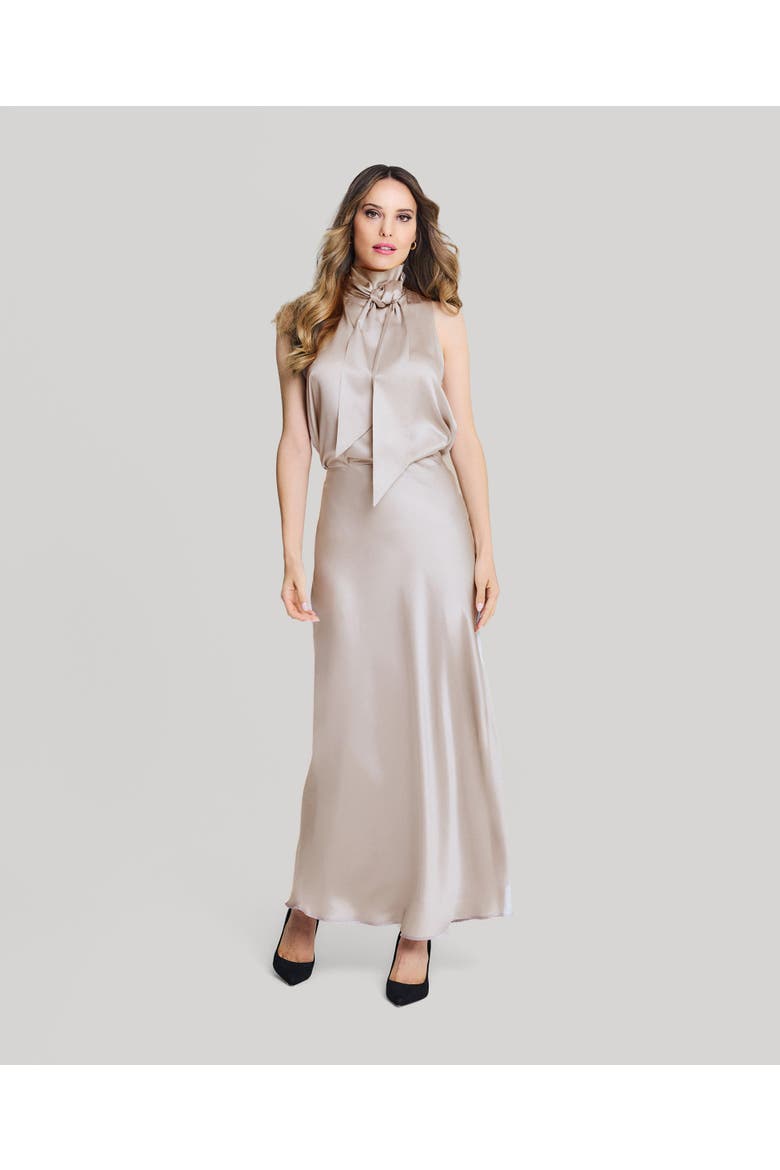 Blaire Maxi Satin Skirt, Alternate, color, Cappucino