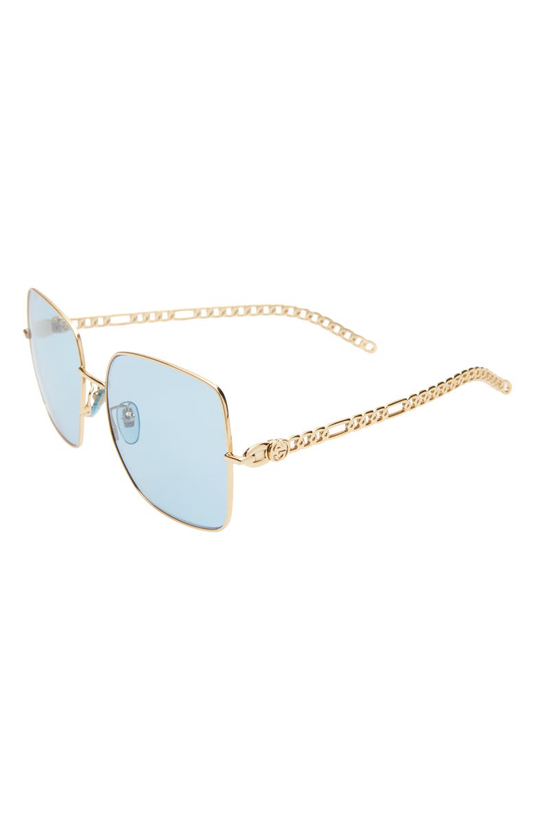 Gucci 60mm Square Sunglasses with Removable Charms, Alternate, color, 