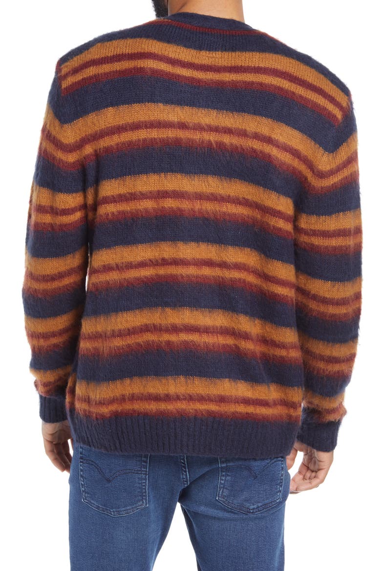 Men's Noah Stripe Cardigan, Alternate, color, MOODY BLUE