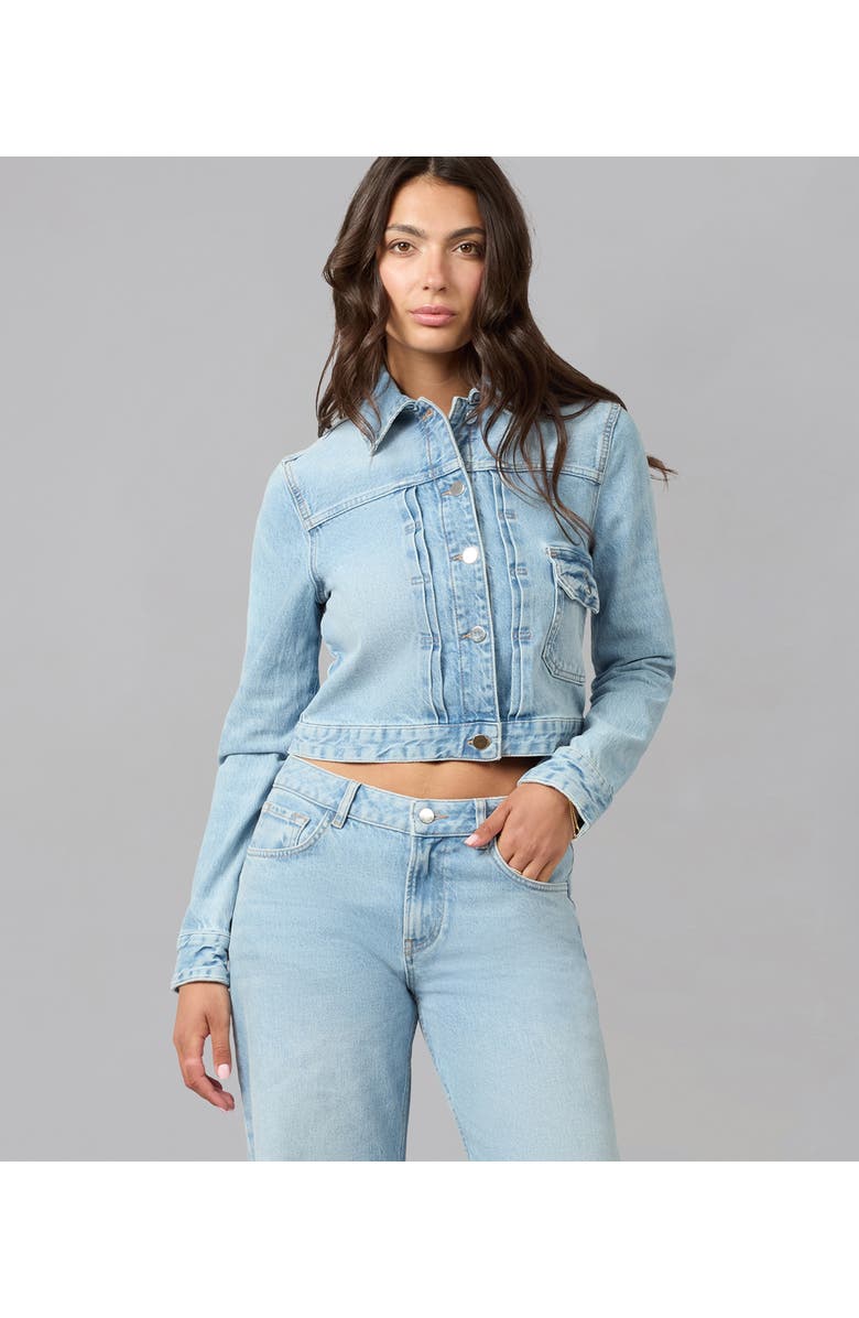 Lola Denim Sabrina Classic Denim Jacket, Alternate, color, Whimsy Blue
