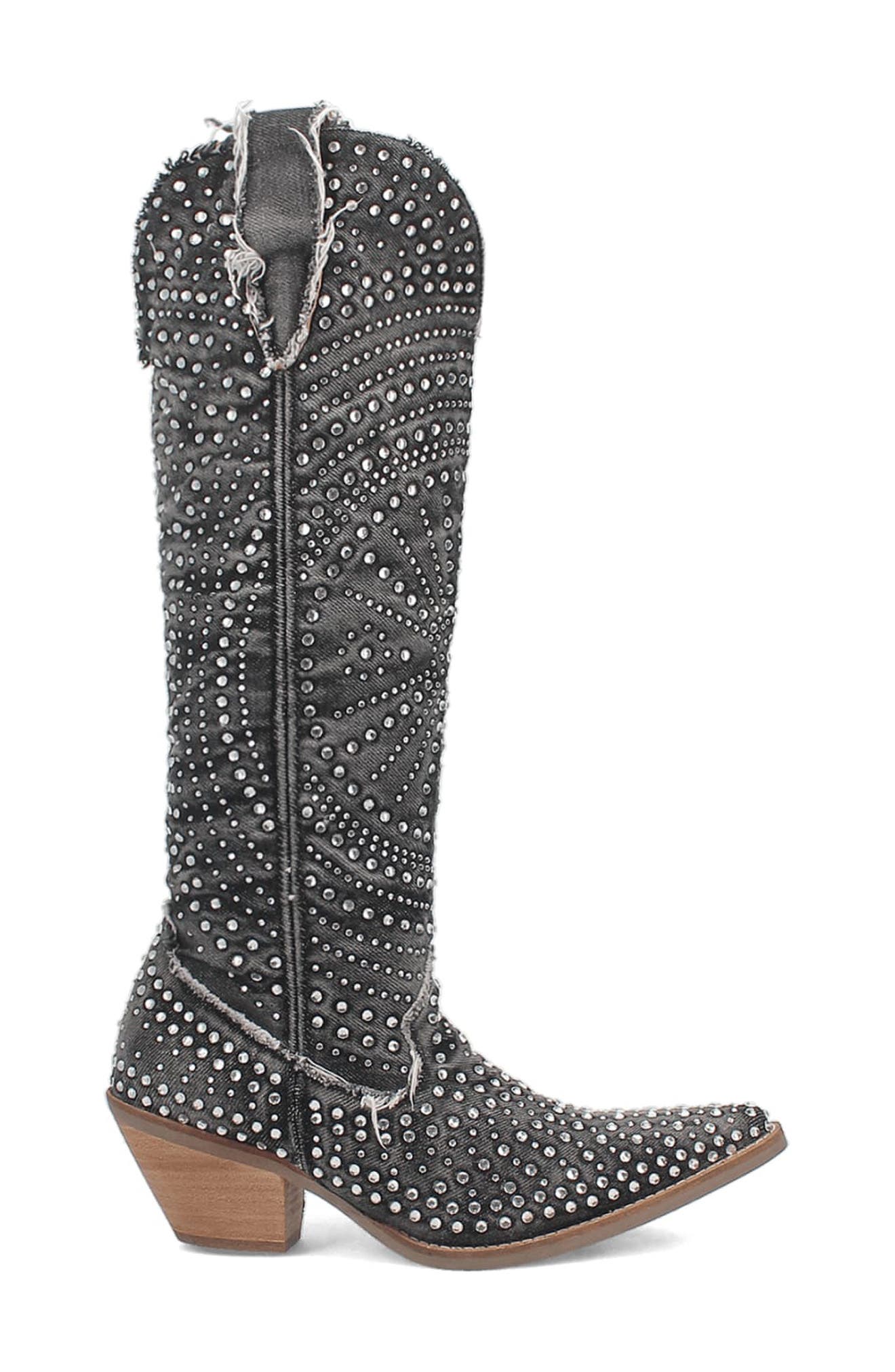 Dingo Honkeytonk Honey Knee High Denim Boot, Alternate, color, 
