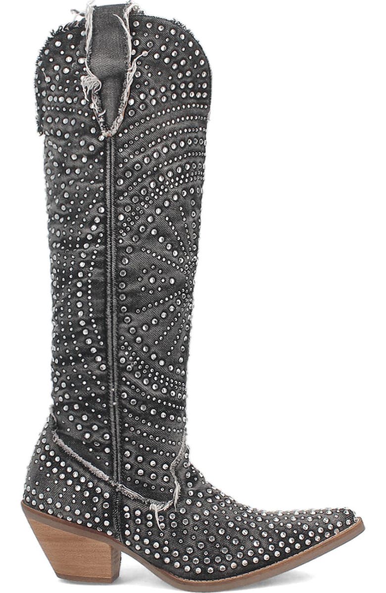 Dingo Honkeytonk Honey Knee High Denim Boot, Alternate, color,