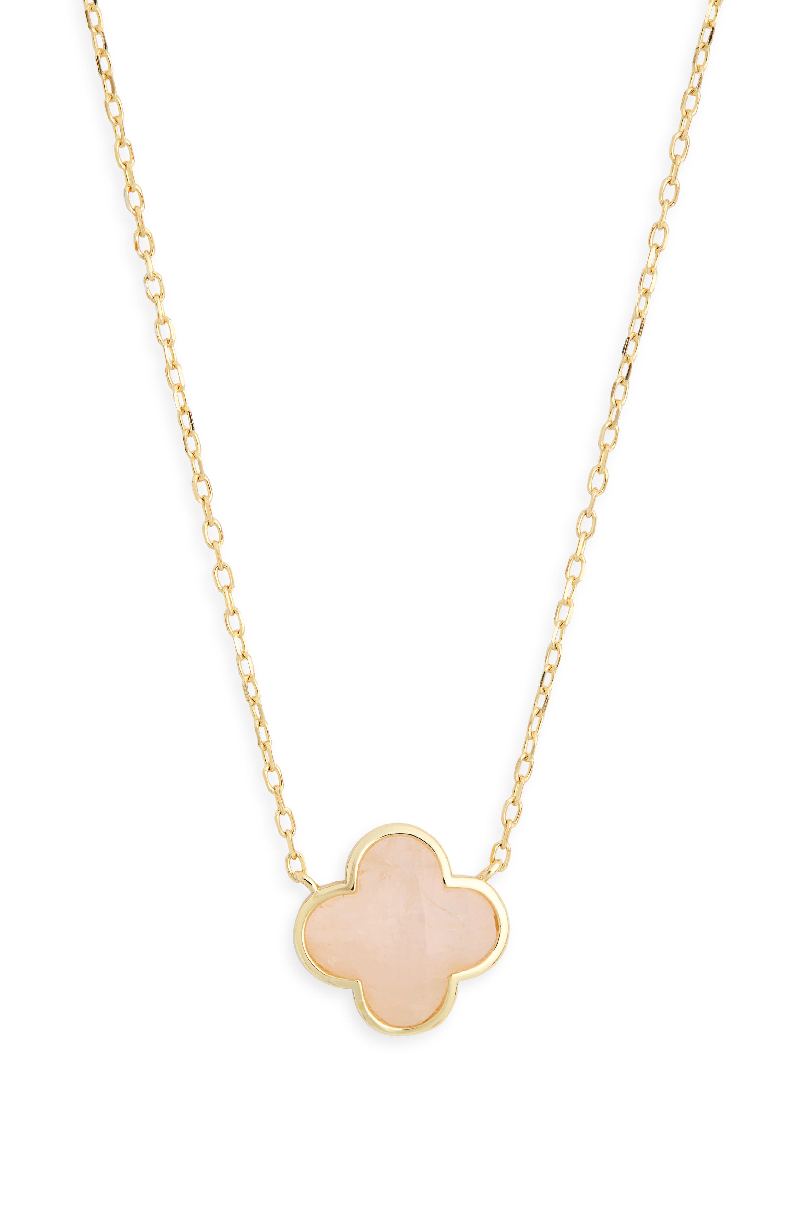 ARGENTO VIVO Rose Quartz Clover Pendant Necklace
