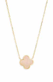 ARGENTO VIVO Rose Quartz Clover Pendant Necklace