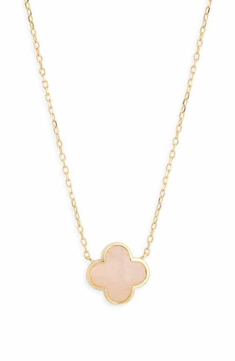 ARGENTO VIVO Rose Quartz Clover Pendant Necklace