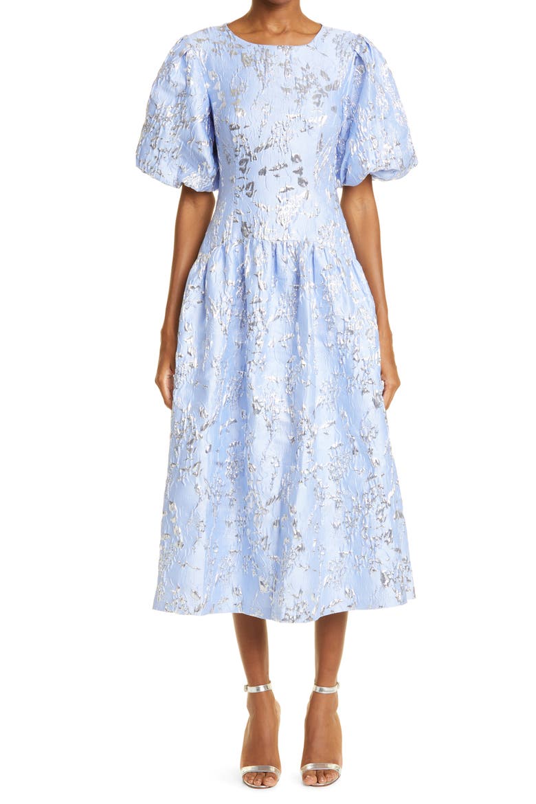 Jonathan Simkhai Women's Faith Metallic Matelassé Dress, Alternate, color, PERIWINKLE