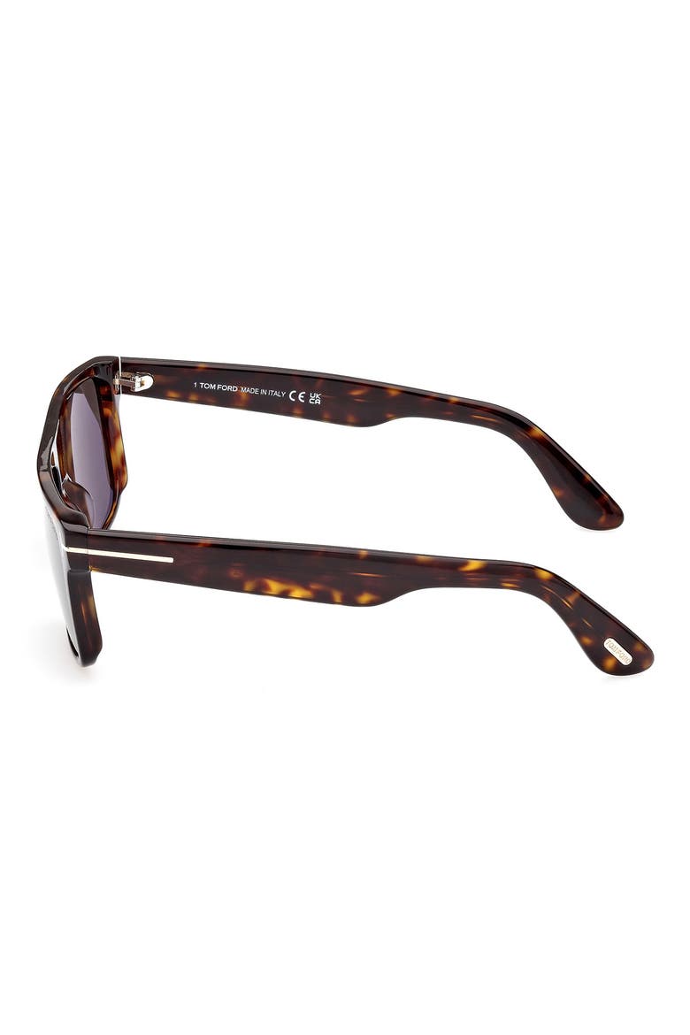 58mm Rectangle Sunglasses, Alternate, color, DARK HAVANA / SMOKE