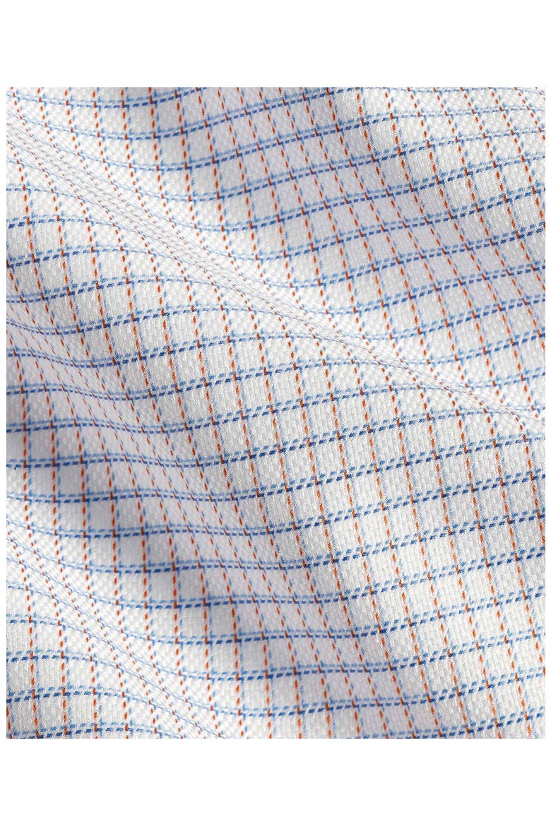 Trim Fit Check Cotton Dobby Dress Shirt, Alternate, color, WHITE/ ORANGE